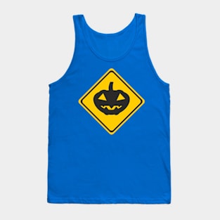 Halloween Pumpkin Road Sign Tank Top